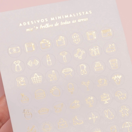 Cartela de Adesivos | Minimalista Brilho