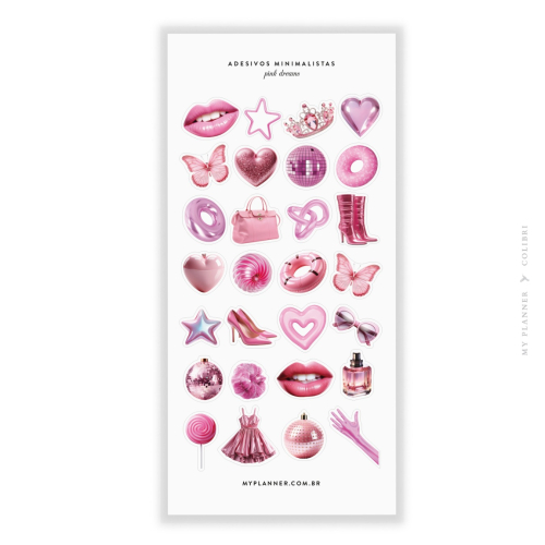 Cartela de Adesivos | Pink