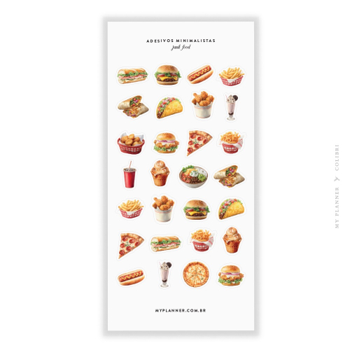 Cartela de Adesivos | Junk Food