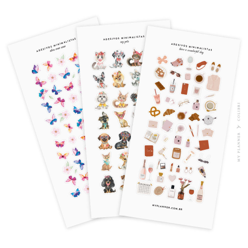 Kit com 3 Cartelas de Adesivos | Fun